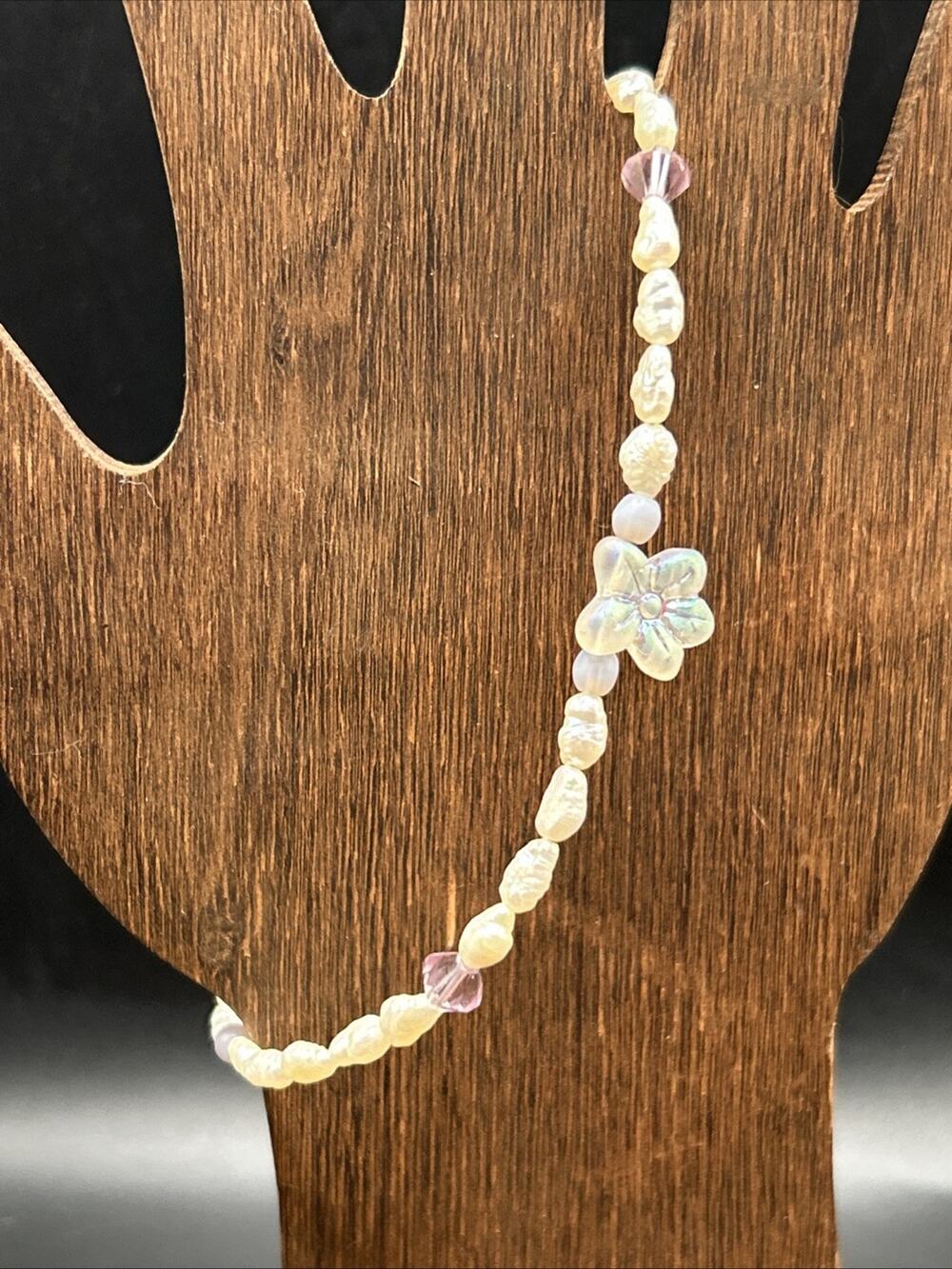 Dainty Beaded 9” Freshwater Pearl Bracelet Size 9 White